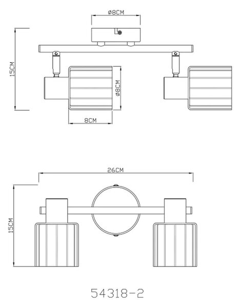 Globo Lighting Walton stropní světlo 2x40 W kouřová 54318-2
