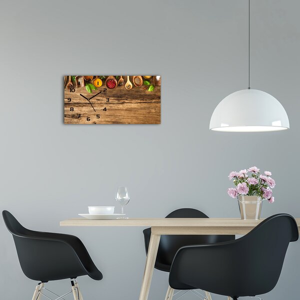 Skleněné hodiny na stěnu Koření dřevo pl_zsp_60x30_f_85172263