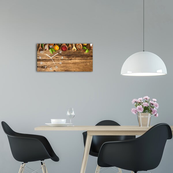Skleněné hodiny na stěnu Koření dřevo pl_zsp_60x30_f_85172263
