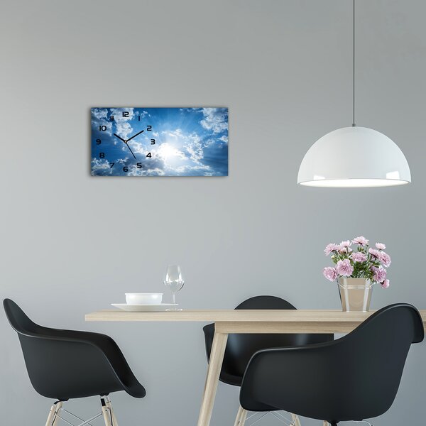 Skleněné hodiny na stěnu Mraky na nebi pl_zsp_60x30_f_85315941
