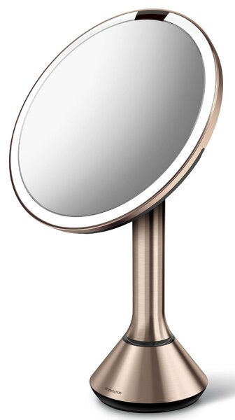Kosmetické zrcátko Simplehuman Sensor Touch, DUAL LED osvětlení, 5x, dobíjecí, Rose Gold