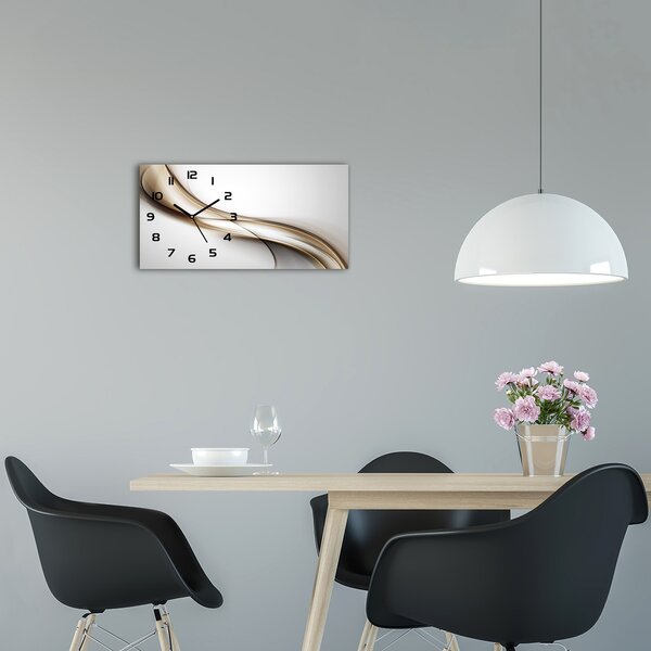 Skleněné hodiny na stěnu tiché Hnědá vlna pl_zsp_60x30_f_85720203