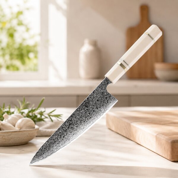 Šéfkuchařský nůž z damaškové oceli Ivory SaKuRo 20,8 cm