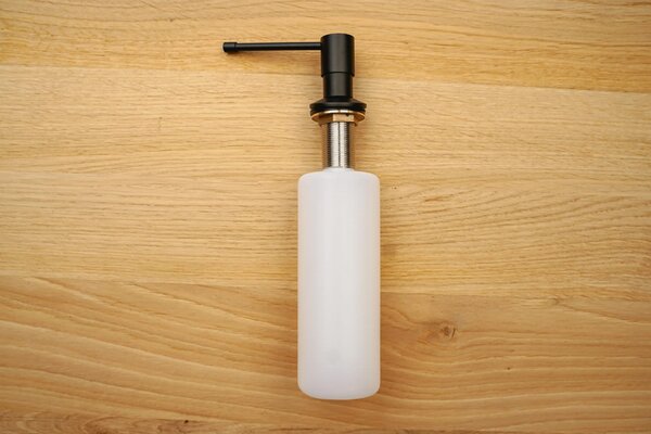 Gamma Top, dávkovač saponátu pro kuchyňský dřez 400ml, černá matná, GMA-DOZL-BK