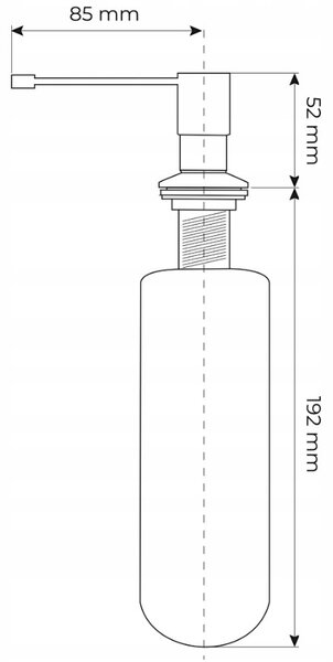 Gamma Top, dávkovač saponátu pro kuchyňský dřez 400ml, ocelová, GMA-DOZL-IX