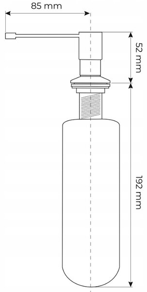 Gamma Top, dávkovač saponátu pro kuchyňský dřez 400ml, zlatá lesklá, GMA-DOZL-GD