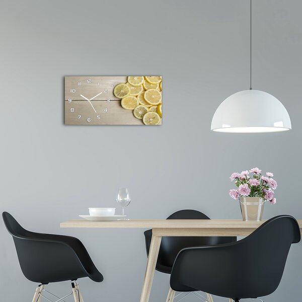 Skleněné hodiny na stěnu tiché Citrony dřevo pl_zsp_60x30_f_86429623