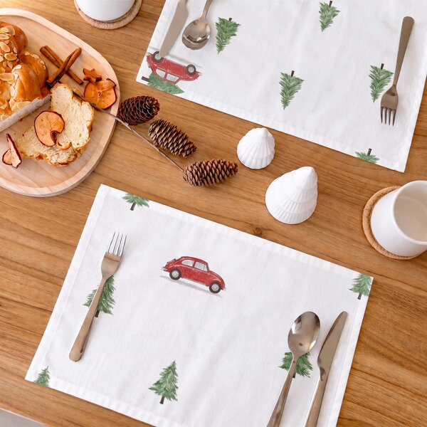 Goldea vánoční prostírání na stůl 100% bavlněné plátno - cesta pro stromeček - sada 2ks 30 x 40 cm