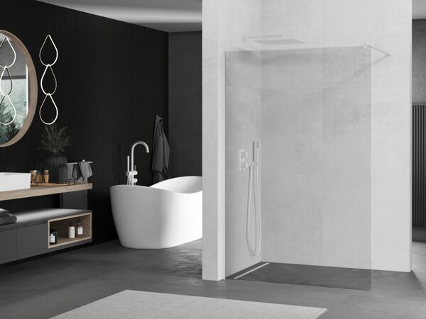 Mexen Kioto, Walk-In sprchová zástěna 60 x 200 cm, 8mm čiré sklo, bílý profil, 800-060-101-20-00