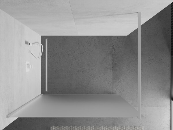 Mexen Kioto, Walk-In sprchová zástěna 70 x 200 cm, 8mm sklo námraza, bílý profil, 800-070-101-20-30