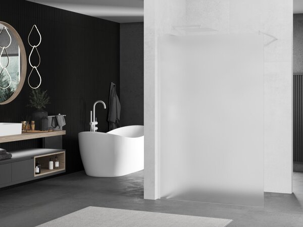 Mexen Kioto, Walk-In sprchová zástěna 70 x 200 cm, 8mm sklo námraza, bílý profil, 800-070-101-20-30