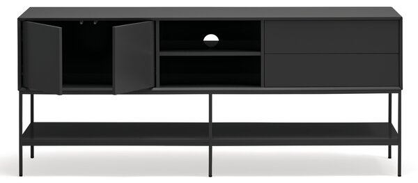 Černý TV stolek Teulat Platt 175 x 45 cm