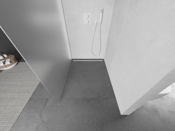 Mexen Kioto, Walk-In sprchová zástěna 70 x 200 cm, 8mm sklo námraza, bílý profil, 800-070-101-20-30