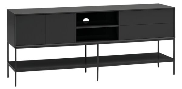 Černý TV stolek Teulat Platt 175 x 45 cm