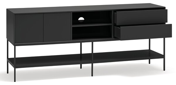 Černý TV stolek Teulat Platt 175 x 45 cm