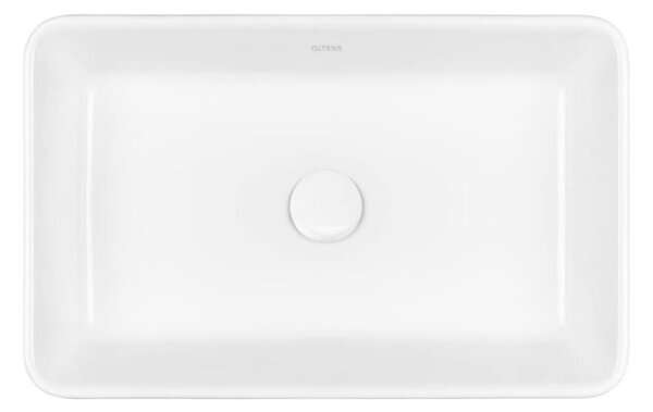 Oltens Fossa umyvadlo 55x34 cm obdélníkový na pult bílá lesk 40301000