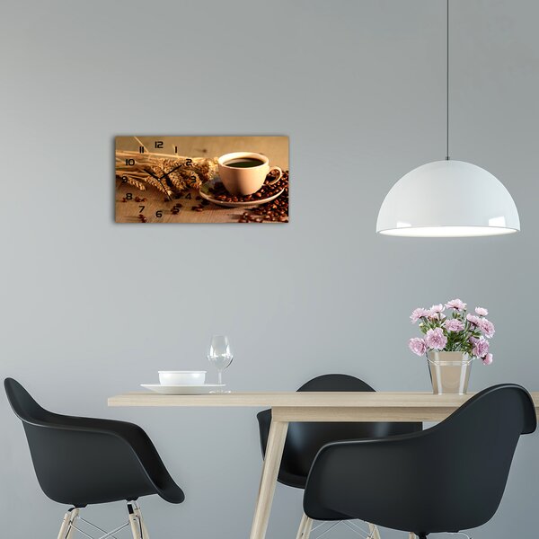 Skleněné hodiny na stěnu Aromatická káva pl_zsp_60x30_f_87392086