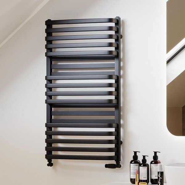 Luxrad Plus New koupelnový radiátor designově 72.6x43 cm černá PLUN726430S040