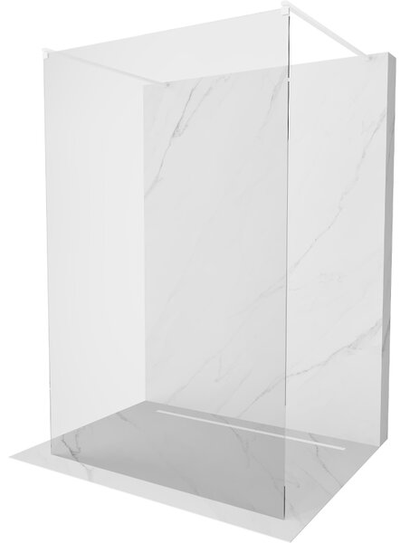 Mexen Kioto, průchozí sprchová zástěna 100 x 200 cm, 8mm čiré sklo, 2x bílá stabilizační rozpěra, 800-100-002-20-00
