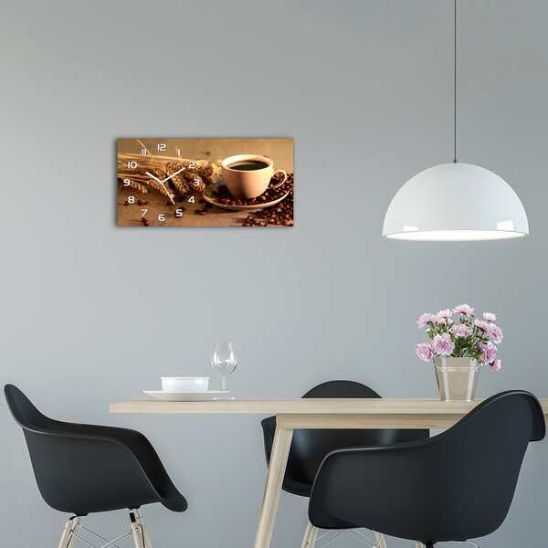 Skleněné hodiny na stěnu Aromatická káva pl_zsp_60x30_f_87392086