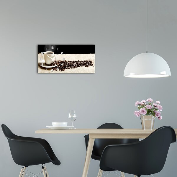 Skleněné hodiny na stěnu Aromatická káva pl_zsp_60x30_f_87589155
