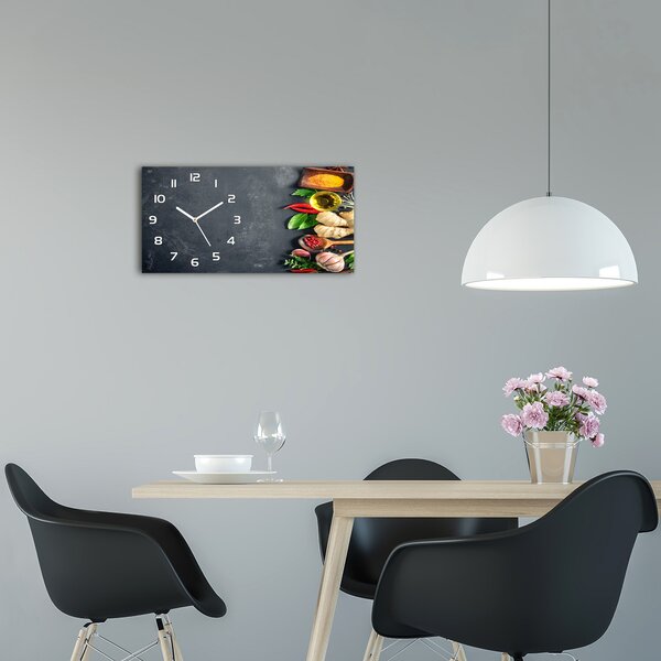 Skleněné hodiny na stěnu Bylinky a koření pl_zsp_60x30_f_87648467