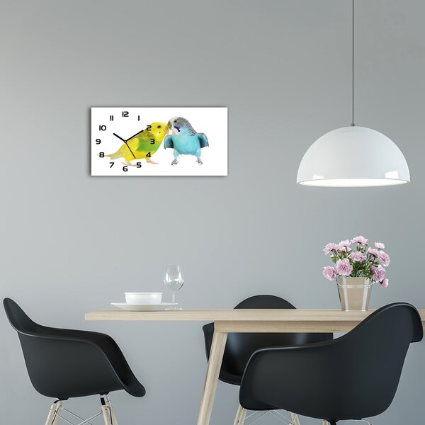 Skleněné hodiny na stěnu Andulky pl_zsp_60x30_f_87232462