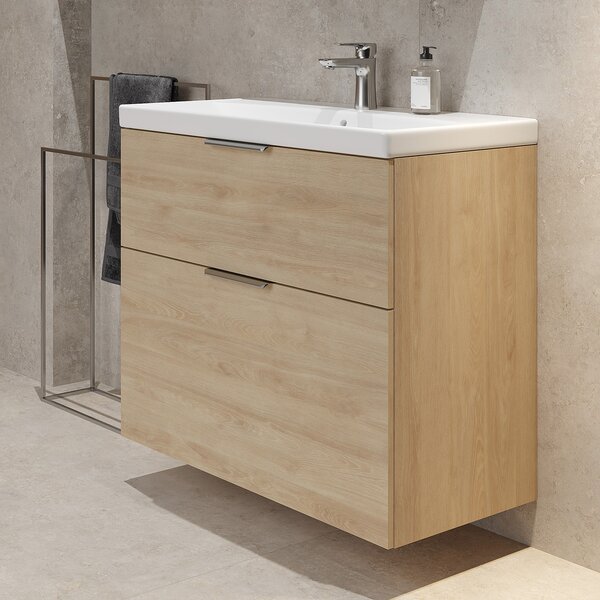 Cersanit City skříňka 49.4x39.7x72 cm pod umyvadlo závěsná dub S584-118