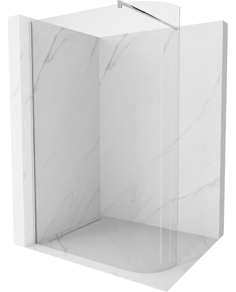Mexen Kioto-R Zaoblená sprchová stěna Walk-in 130 x 200 cm, transparentní 8 mm, chrom - 800-130-101-01-06