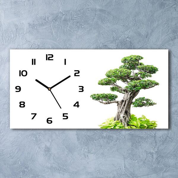 Skleněné hodiny na stěnu tiché Strom bonsai pl_zsp_60x30_f_88907159
