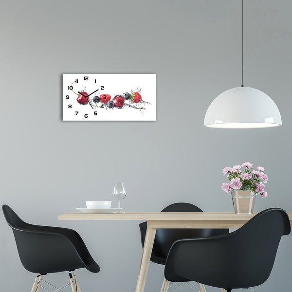 Moderní skleněné hodiny na stěnu Lesní ovoce pl_zsp_60x30_f_89101710