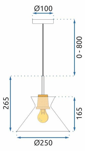 Toolight Toolight, závěsné svítidlo 1xE27 APP1183-1CP B, OSW-14026