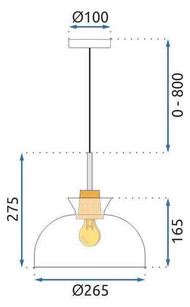 Toolight Toolight, závěsné svítidlo APP1184-1CP C, hnědá-čirá, OSW-14027