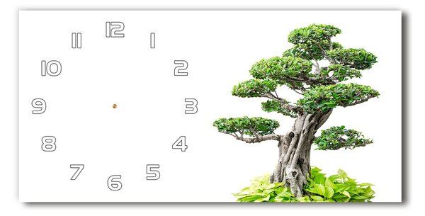 Skleněné hodiny na stěnu tiché Strom bonsai pl_zsp_60x30_f_88907159