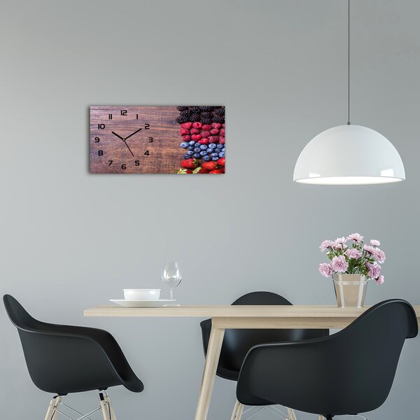Moderní skleněné hodiny na stěnu Lesní ovoce pl_zsp_60x30_f_89347175