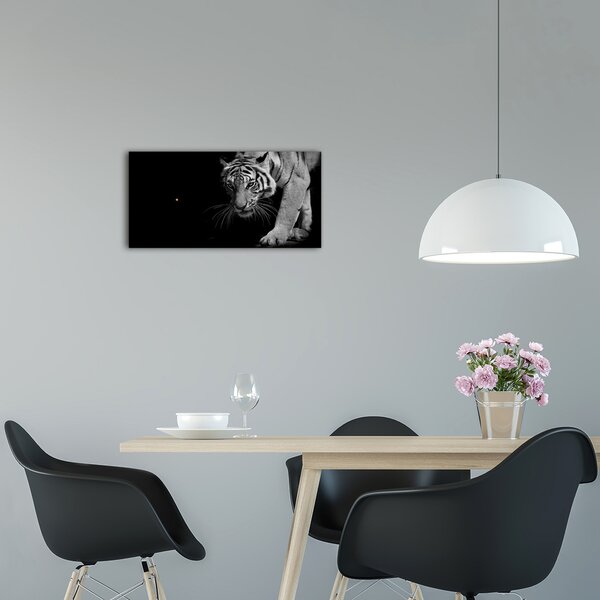 Moderní skleněné hodiny na stěnu Tygr pl_zsp_60x30_f_89533463