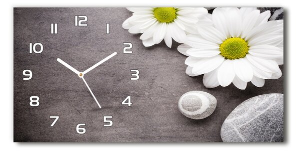 Moderní skleněné hodiny na stěnu Gerbera pl_zsp_60x30_f_89978317