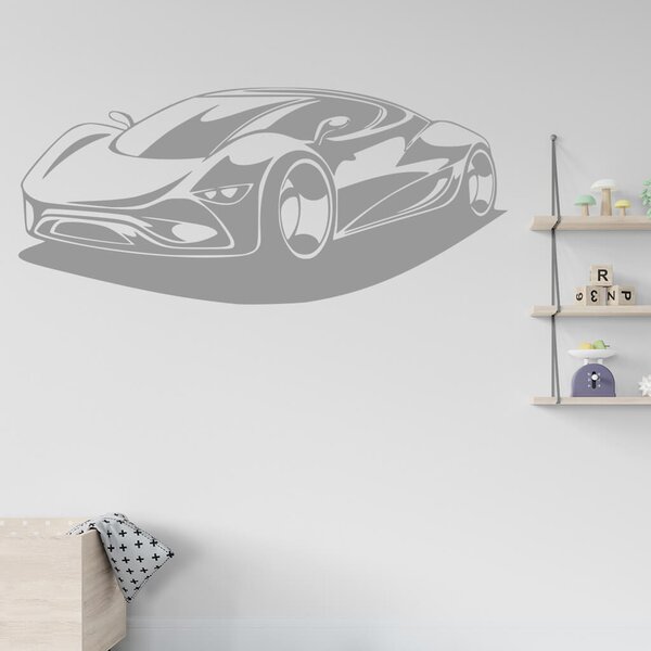 Živá Zeď Samolepka Auto budoucnosti Barva: šedá, Velikost: 60 x 27 cm
