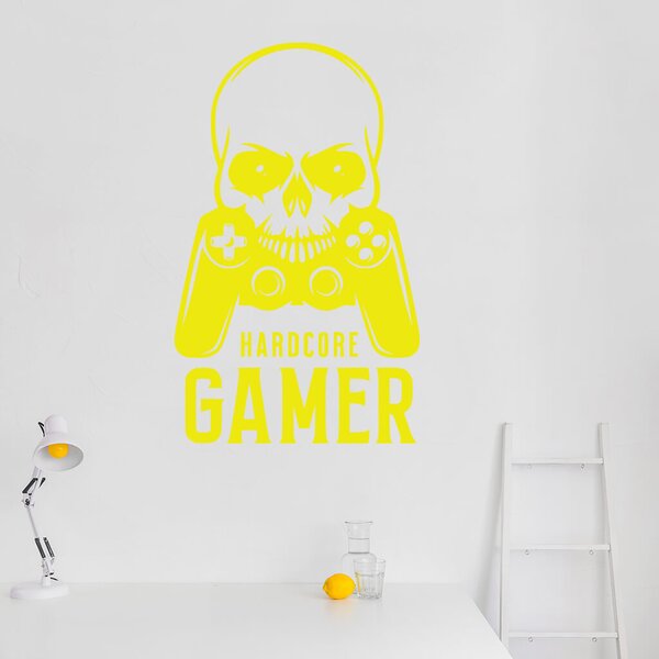 Živá Zeď Samolepka Hardcore Gamer Barva: černá