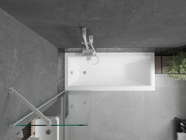 Mexen Next, vanová zástěna 1-křídlová 50 x 150 cm, fixní křídlo, 6 mm čiré sklo, bílý profil, 895-050-000-00-00-20