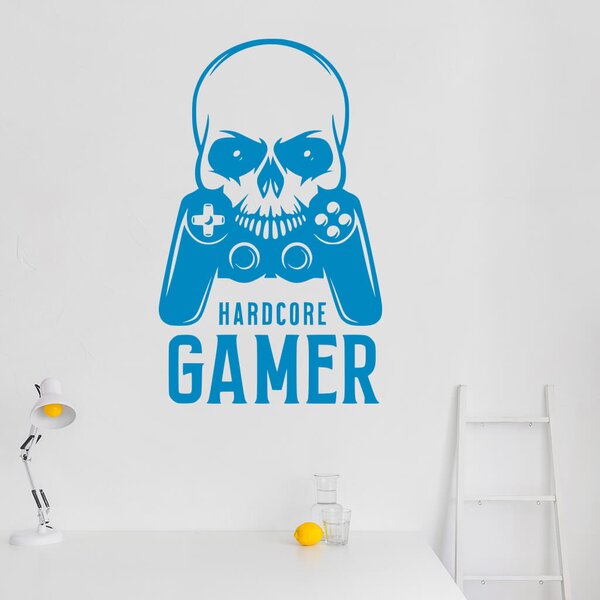 Živá Zeď Samolepka Hardcore Gamer Barva: černá