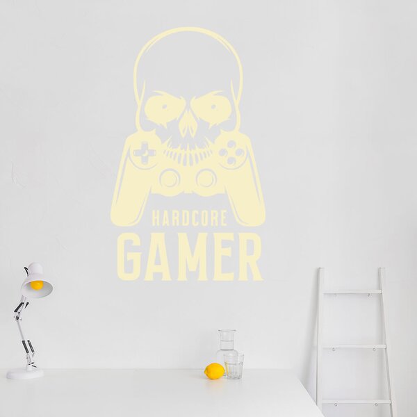 Živá Zeď Samolepka Hardcore Gamer Barva: černá