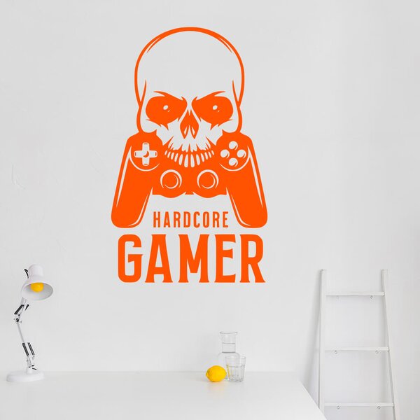Živá Zeď Samolepka Hardcore Gamer Barva: černá