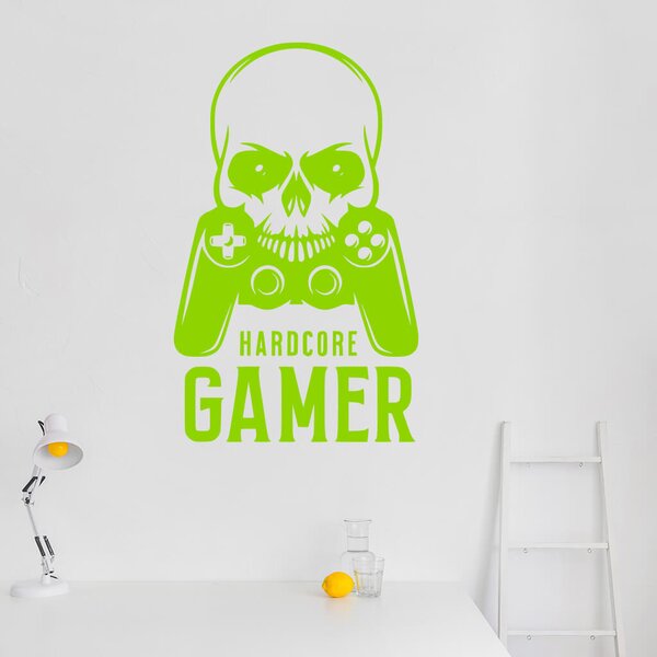 Živá Zeď Samolepka Hardcore Gamer Barva: černá