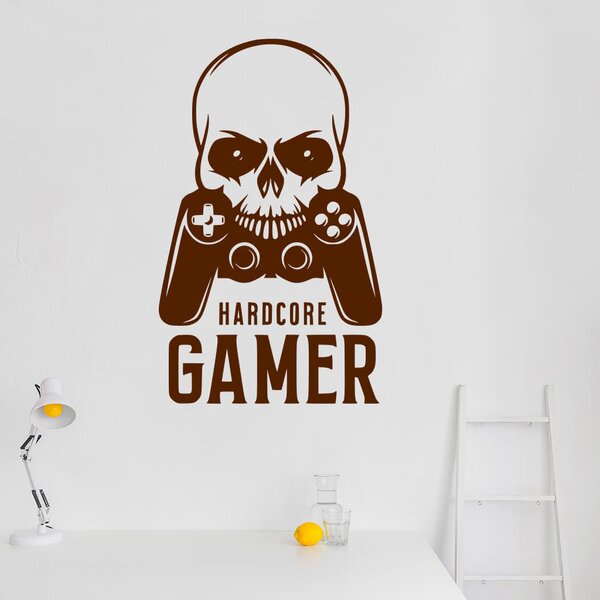 Živá Zeď Samolepka Hardcore Gamer Barva: černá