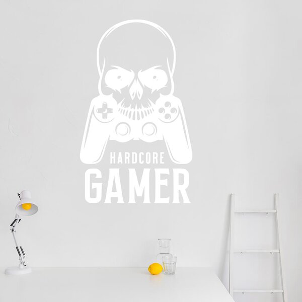 Živá Zeď Samolepka Hardcore Gamer Barva: černá