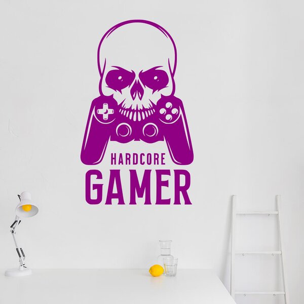 Živá Zeď Samolepka Hardcore Gamer Barva: černá