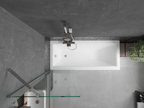 Mexen Next, vanová zástěna 1-křídlová 60 x 150 cm, fixní křídlo, 6 mm čiré sklo, chromový profil, 895-060-000-00-00-01
