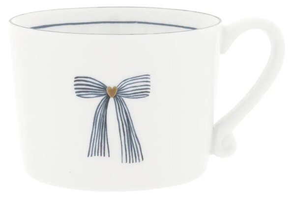 Hrnek s modrou mašlí Iris Blue Bow 240 ml, bílý – Bastion Collections