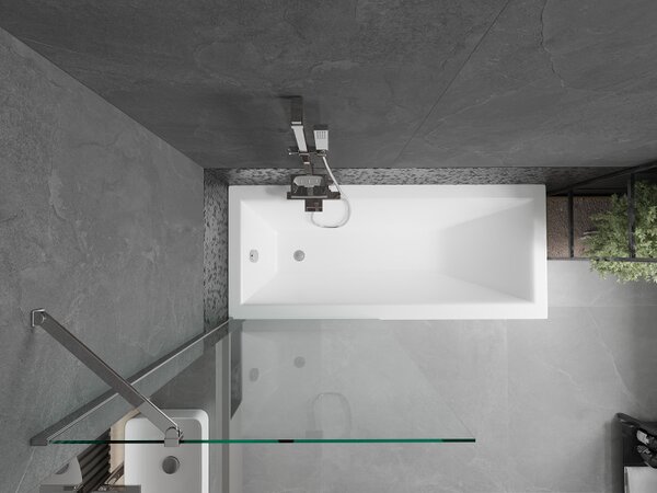 Mexen Next, vanová zástěna 1-křídlová 80 x 150 cm, fixní křídlo, 6 mm čiré sklo, chromový profil, 895-080-000-00-00-01